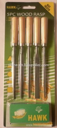 5pcs wood needle rasp with wood handle