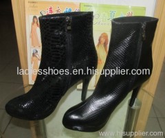 fashion black high heel women boots with zipper