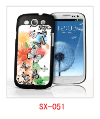 butterfly picture 3d case for S3,pc case rubber coated,multiple colors available