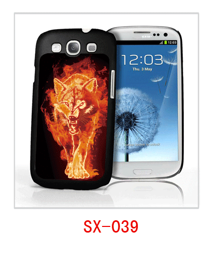 wolf picture 3d case for galaxy S3,pc case rubber coated,with 3d picture,multiple colors