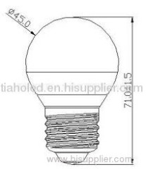 led bulb led global ball bulb 2W G45 led lamp B22 E14 E27