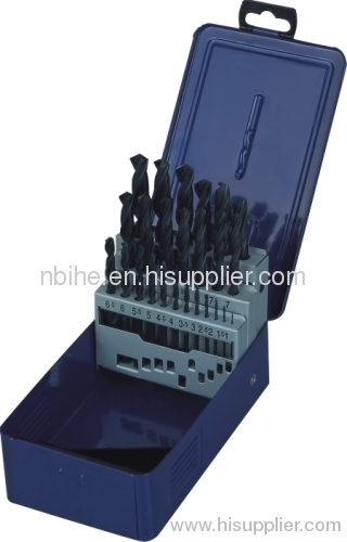 25pcs DIN338 HSS Forged Twist Drill Set with Metal Case