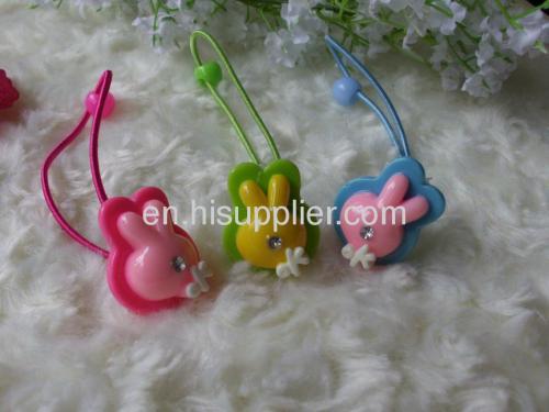 Children Hair accessories, Children Hair ornament DFS029 Cute Rabbit Shape Resin Hair Rubber Band /Hair Elastic Band