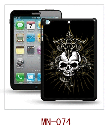 Skull picture ipad mini case 3d,pc case,rubber coating,multiple colors available