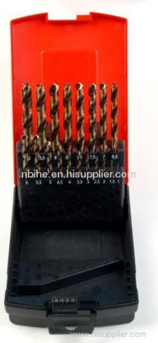 19pcs HSS M35 Cobalt TwistDrill Bits set with plastic box