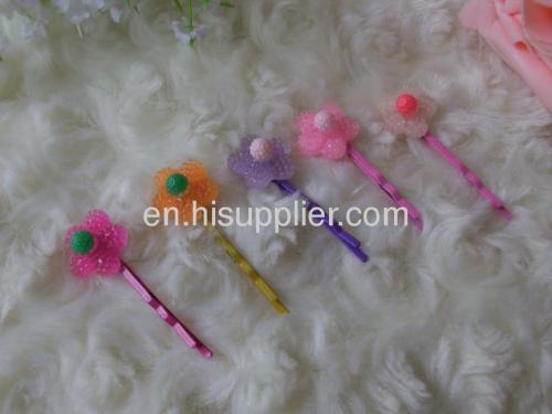  Fancy Handmade YZJ001 Flower Shape Iron and Resin Hair Clip /Hair Grip /Hairpin with Resin design