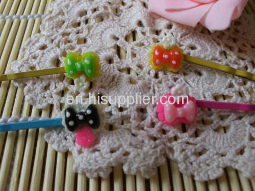 2012 fashion Fancy Handmade YZJ006 bowknot Shape Iron and Resin Hair Clip/ Hair Grip/ Hairpin 