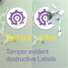 destructible tamper evident labels