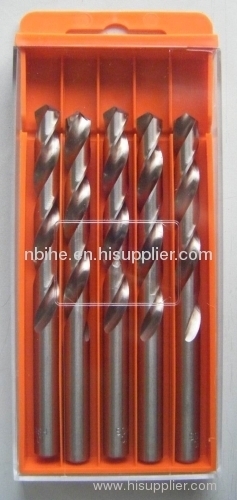 5Pcs HSS drill bit set transparent plastic case packing