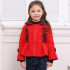 winter clothes red girl checked coat kids top wear