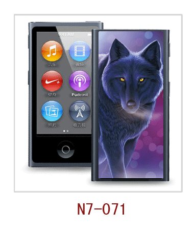 wolf picture 3d case for iPod nano,pc case rubber coated,mutiple colors available
