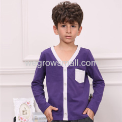 purple boys'autumn long sleeve T-shirt boys knitted coat