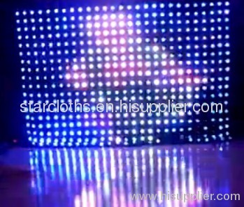 wire control rgb dmx led video screen star curtain/star cloths