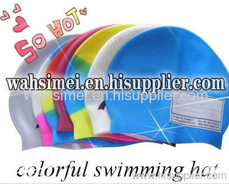 colorful silicone swimming hat