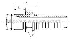 METRIC MALE 24° CONE CONNECTER HYDRAULIC HOSE FITTING PIPE