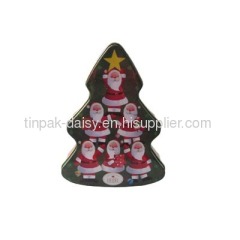 christmas gift box ;Christmas tree tin ; metal candy box