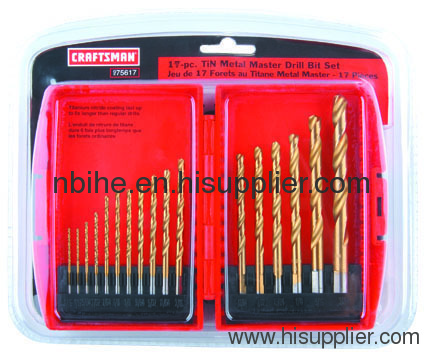 CRAFTSMAN 17Pcs titanium hss drill bit set plastic