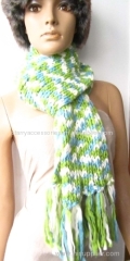 Acrylic space-dyed knitted winter scarf for men/women