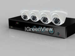 Surveillance Security System 4CH DVR Kit with 4PCS 600tvl IR dome camera