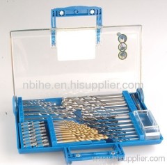 50pc mix Power Drill Bit Set in transparent plastic mould case