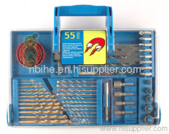 50pc mix Power Drill Bit Set in transparent plastic mould case