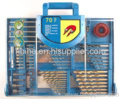 50pc mix Power Drill Bit Set in transparent plastic mould case