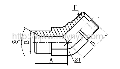 1BT4-SP 45° ELBOW BSP MALE 60° SEAT / BSPT MALE ADAPTER FITTING CONNECTER