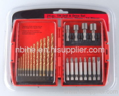 24pc drill and driver bit setplastic box packing