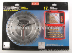 Crafttool SHOP CLOCK WITH 17 PIECE TITANIUM COATED BIT SET