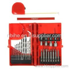 Mibro 24pc Drill Bit Set High Speed Masonry Screwdriver Tool Home Tape Measure