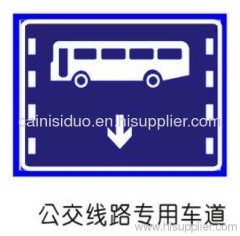 Traffic road signage bus route specialized lane instruction sign