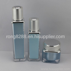 Empty Square vacuum pump bottles with acrylic material