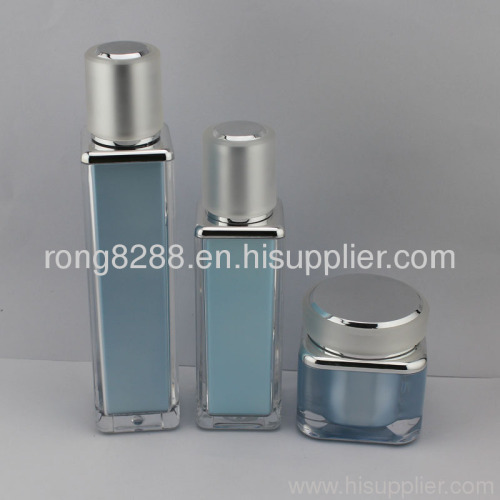 Empty Square vacuum pump bottles with acrylic material