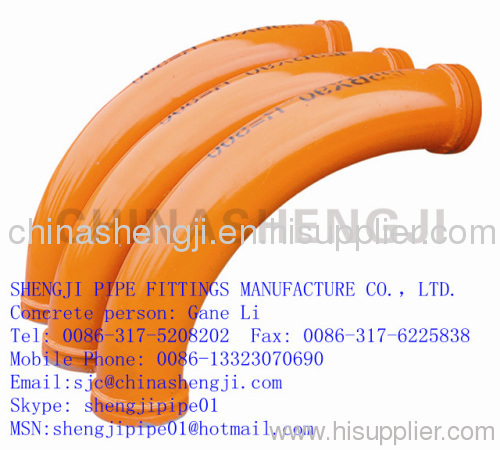 DN125 R1000 90D Schwing concrete pump wear-resisting truck boom bend