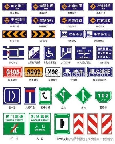 Traffic signage road construction safety and indication sign