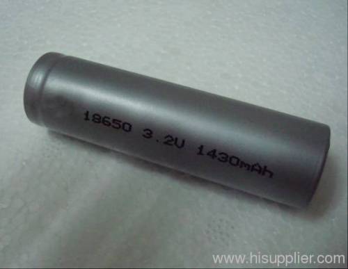 3.2V 1430mAh 18650 Cylindrical LiFePo4 Battery Cell: