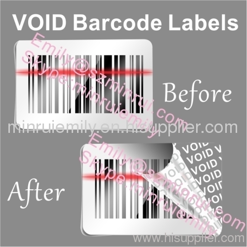 Warranty VOID Barcode Stickers