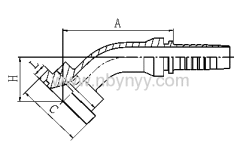 45° SAE FLANGE HYDRAULIC HOSE FITTING PIPE CONNECTER