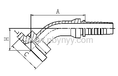 45° SAE FLANGE HYDRAULIC HOSE FITTING PIPE CONNECTER