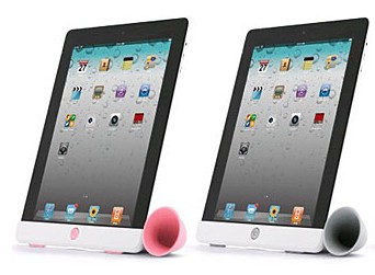 Silicon ipad horn stand for ipad 2 /new ipad