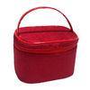 PVC Flocking Makeup Bag For Travel / Home Use, Promotional Red Small PVC Cosmetic Bags