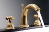 gold PVD waterfall faucet widespread sink faucet 3PCS waterfall FAUCET