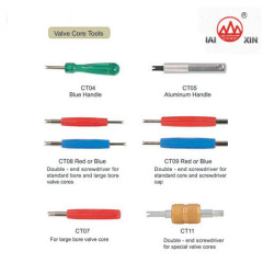 double-end screwdriver for standard bore and large bore valve cores