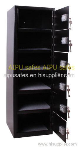 6 doors steel locker safe LKR-5116K263-01 with double bitted key lock / 2mm body 4mm door