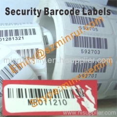 tamper evident bar code labels