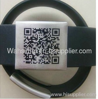 new arrival steel with silicone bracelet with QR