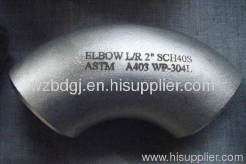 elbow 304L 90 deg But weld ASME B 16.9