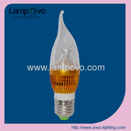 led bulb light 4W E27 F37 LED candle flame bulb lighting