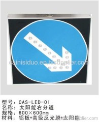 Traffic solar energy LED signage prohibition turn right sign