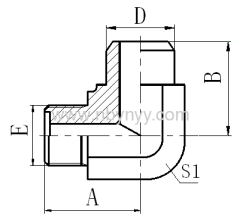 90° METRIC MALE BUTT-WELD TUBE HYDRAULIC ADAPTER FITTING